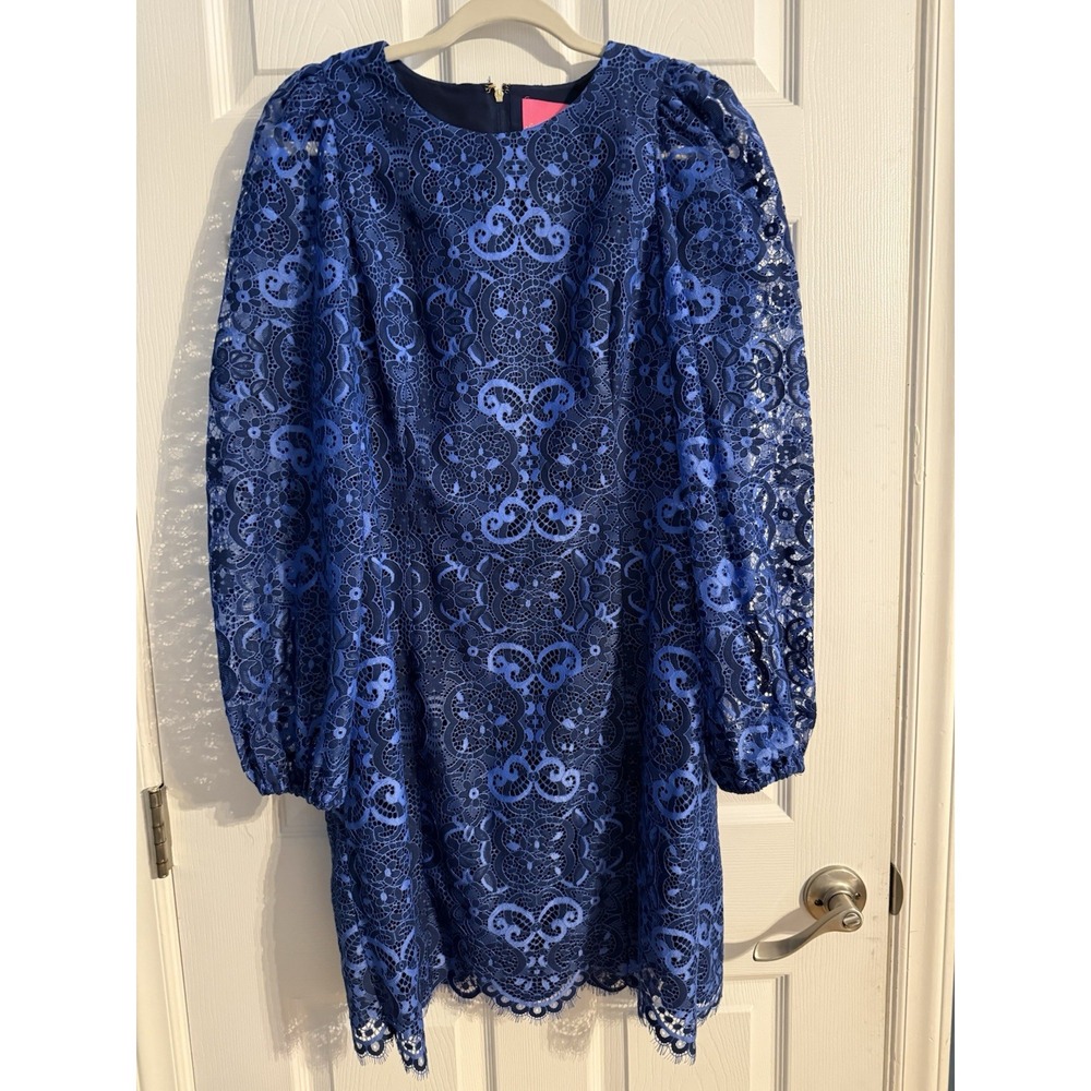 Lilly Pulitzer Women's Georgi Sheer Sleeve Lace Shift Dress Size 10